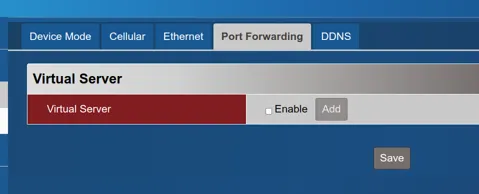 virtual server mode - port forwarding