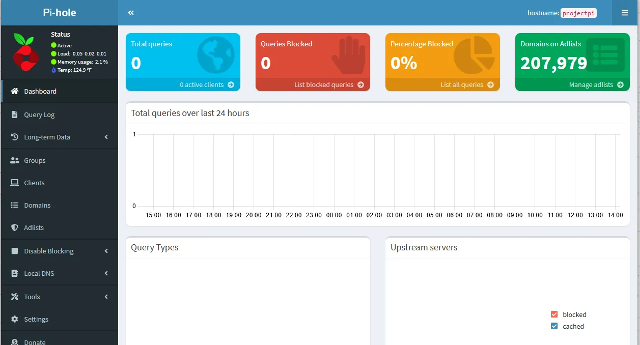 Pi-hole web interface