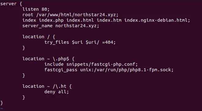 Edit Nginx Config