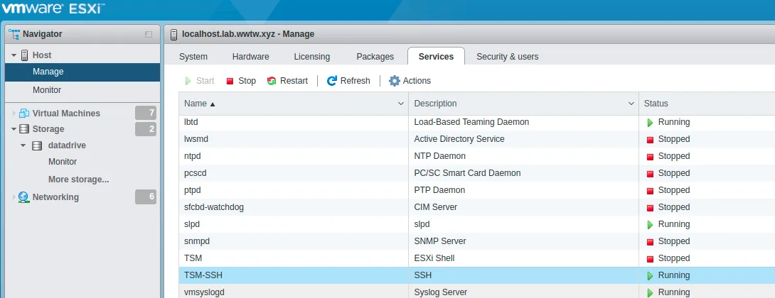 services manager View